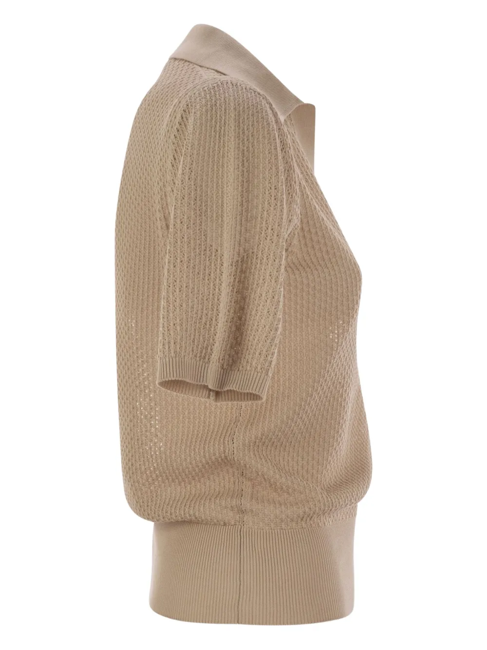 Fabiana Filippi V-neck Short-sleeve Polo Shirt In Animal Print