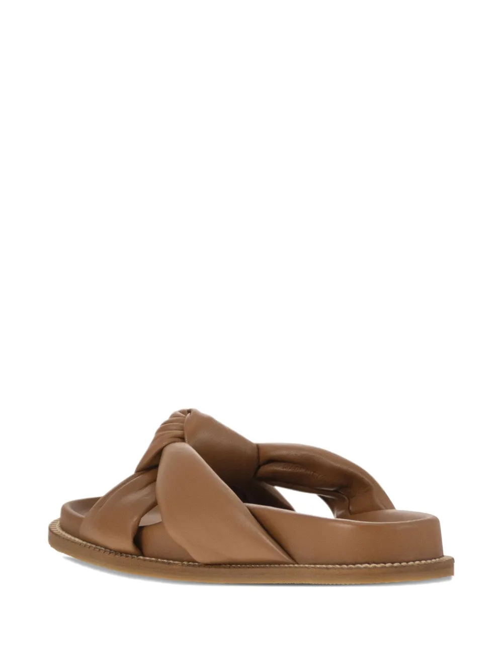 Fabiana Filippi Leren sandalen met geknoopt detail Bruin