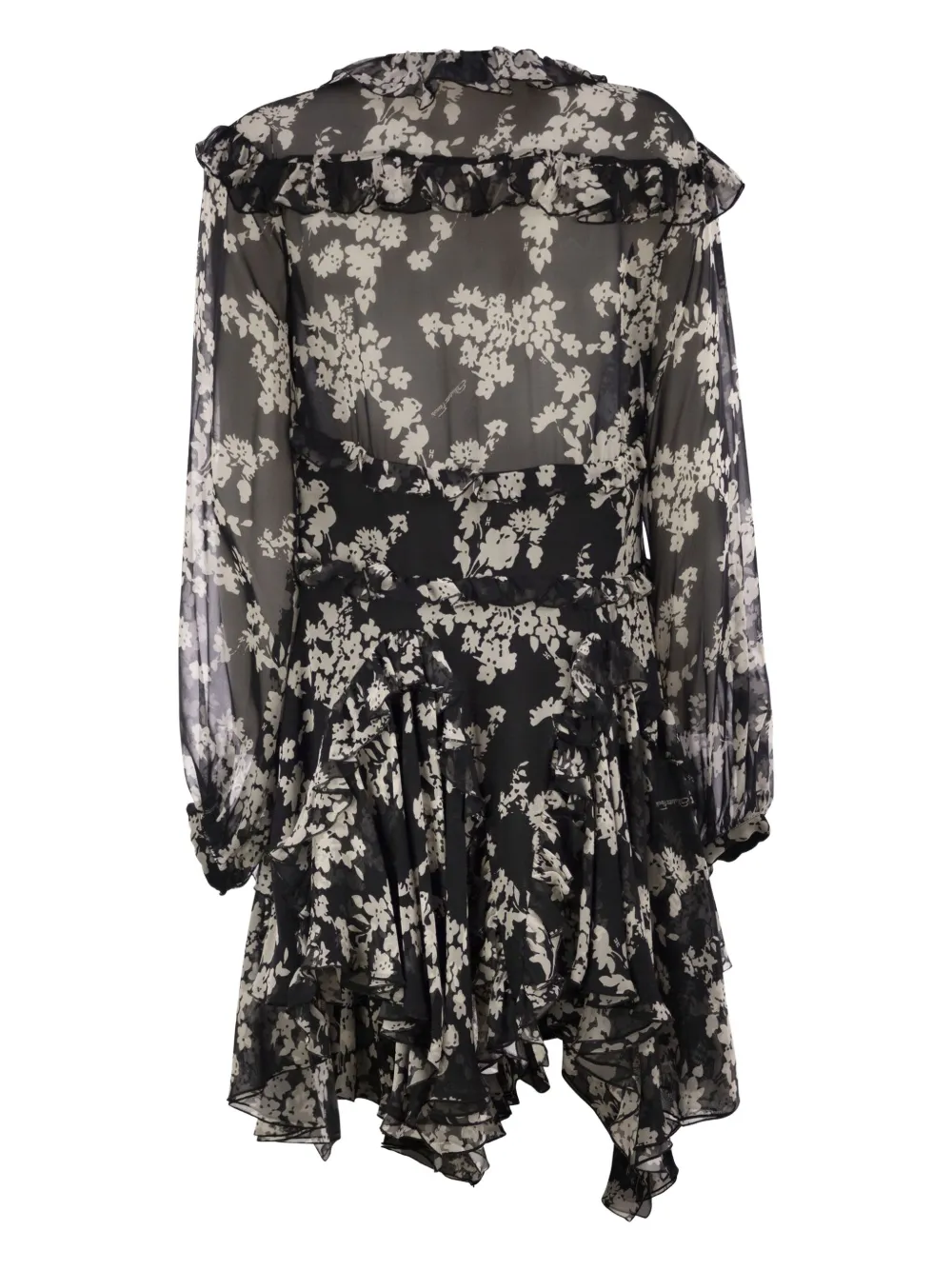 Elisabetta Franchi Mini-jurk met bloemenprint - Zwart