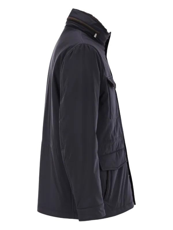 FEDELI ジャケット Fedeli removable-neck Safari Jacket | Blue | FARFETCH JO
