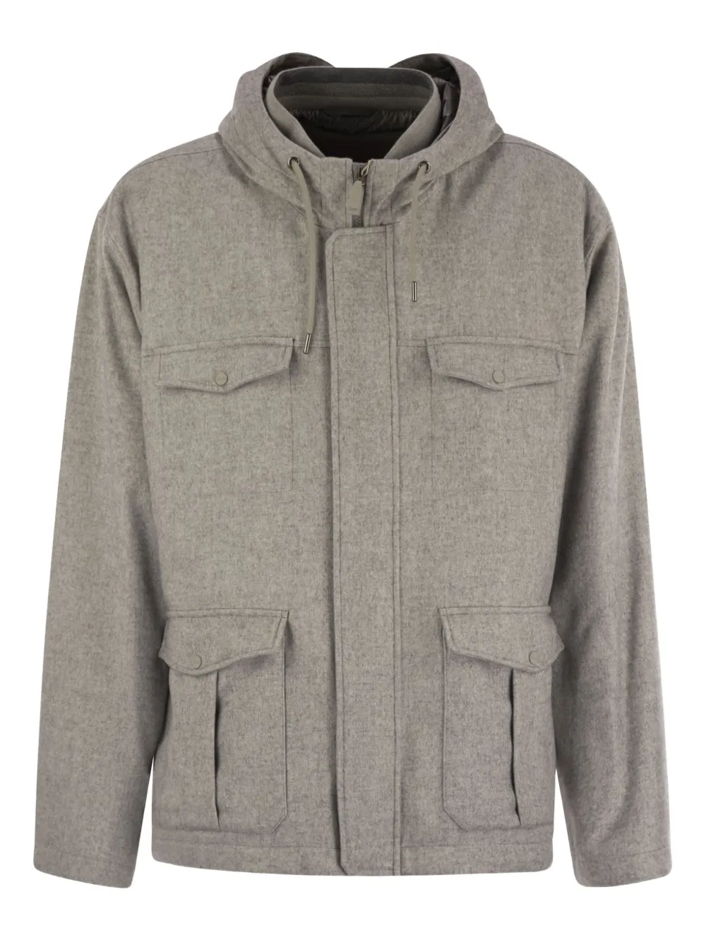 Herno mélange-effect hooded jacket | Grey | Image 1