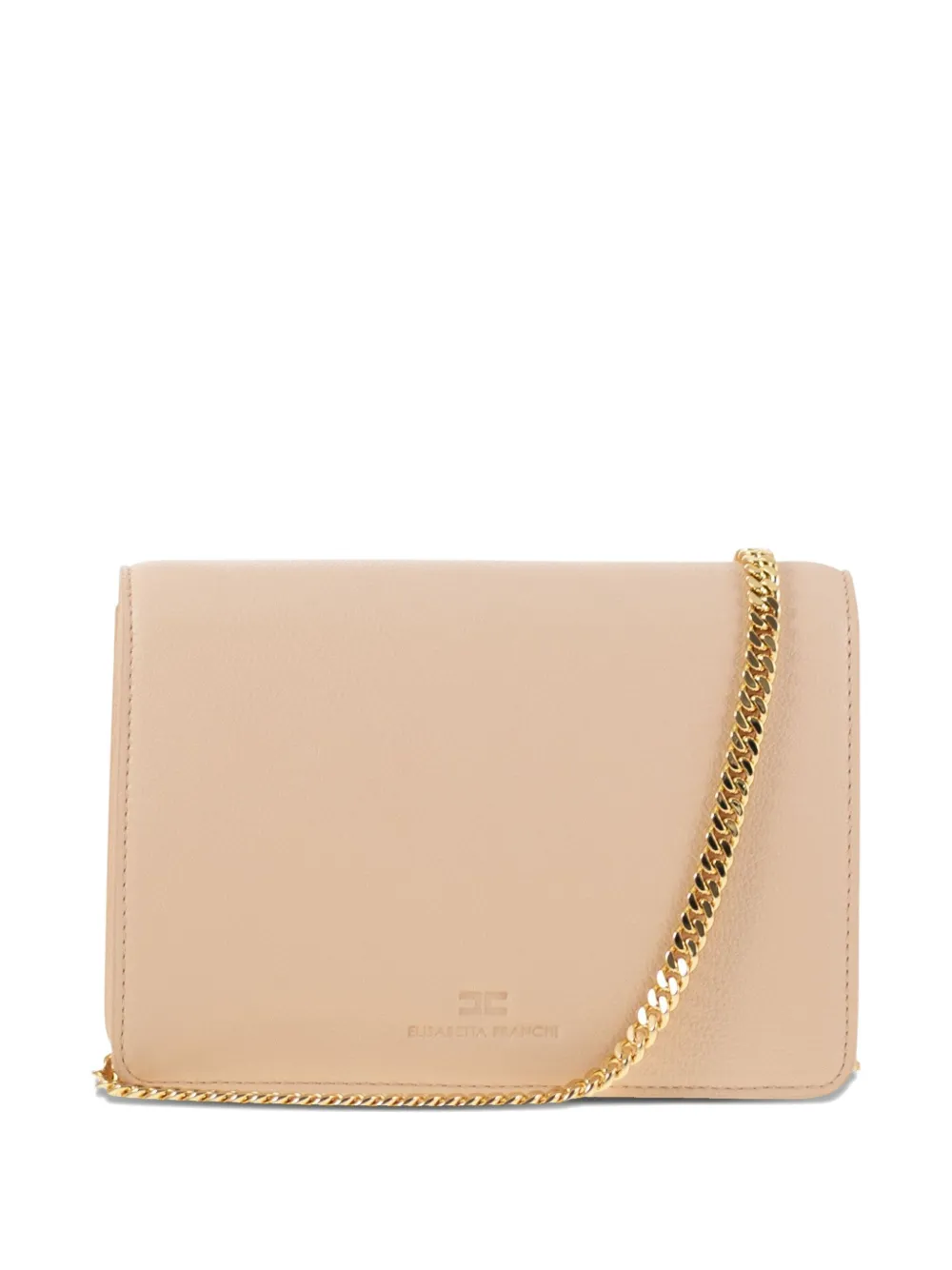 Elisabetta Franchi Schoudertas met logoplakkaat - Beige