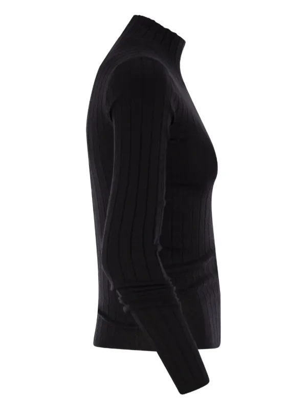 Brunello Cucinelli Broad Rib high-neck Knitwear | Black | FARFETCH CA