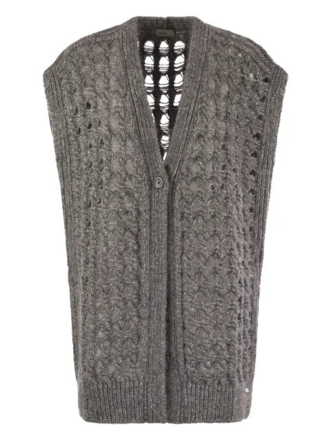 Herno open-work sleeveless cardigan