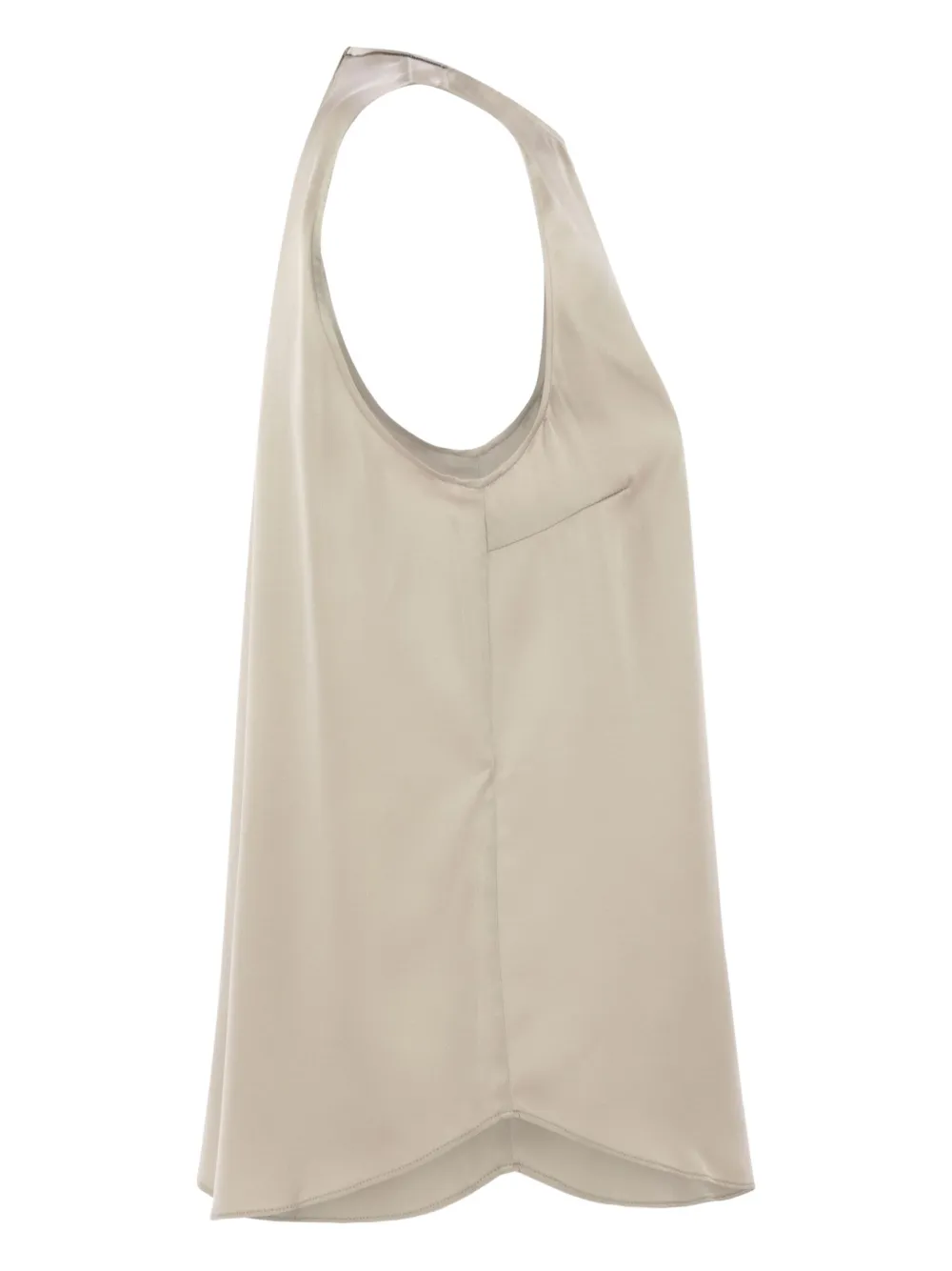 Brunello Cucinelli Silk-satin Sleeveless Blouse - Neutrals 
