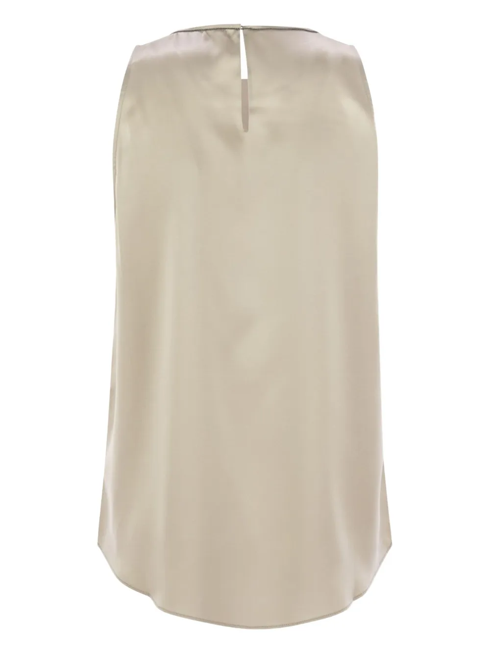  Brunello Cucinelli Silk-satin Sleeveless Blouse - Neutrals 