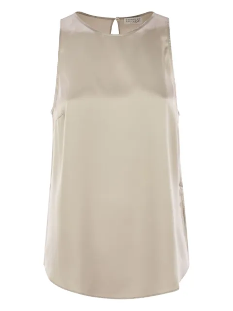 Brunello Cucinelli silk-satin sleeveless blouse