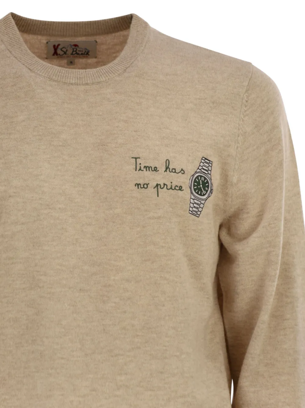 MC2 Saint Barth Heron sweater met borduurwerk en ronde hals Beige