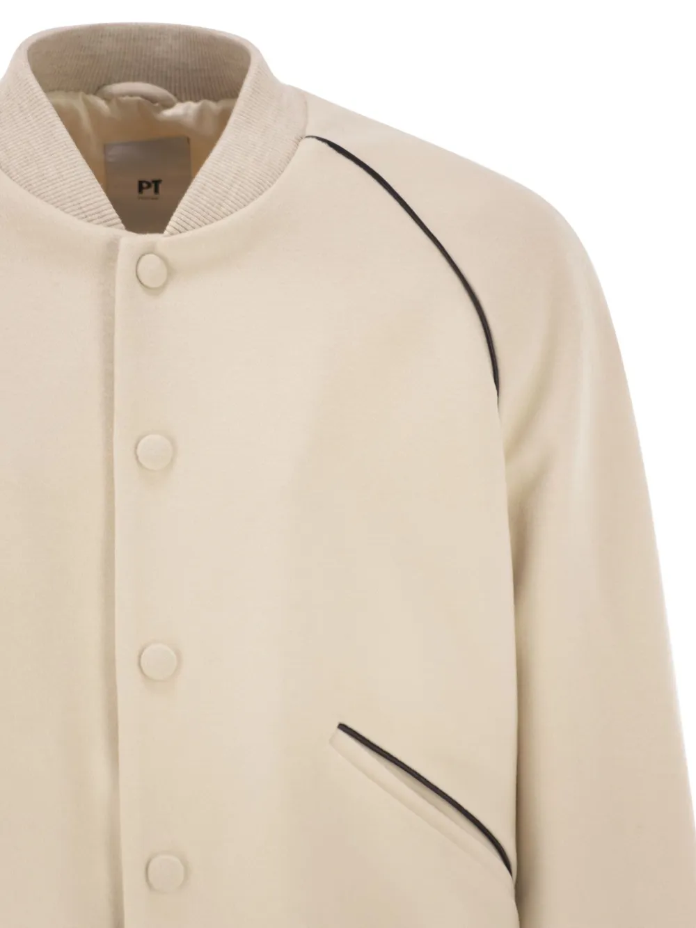 Pt Torino Wool And Cashmere Drap Jacket In Neutral