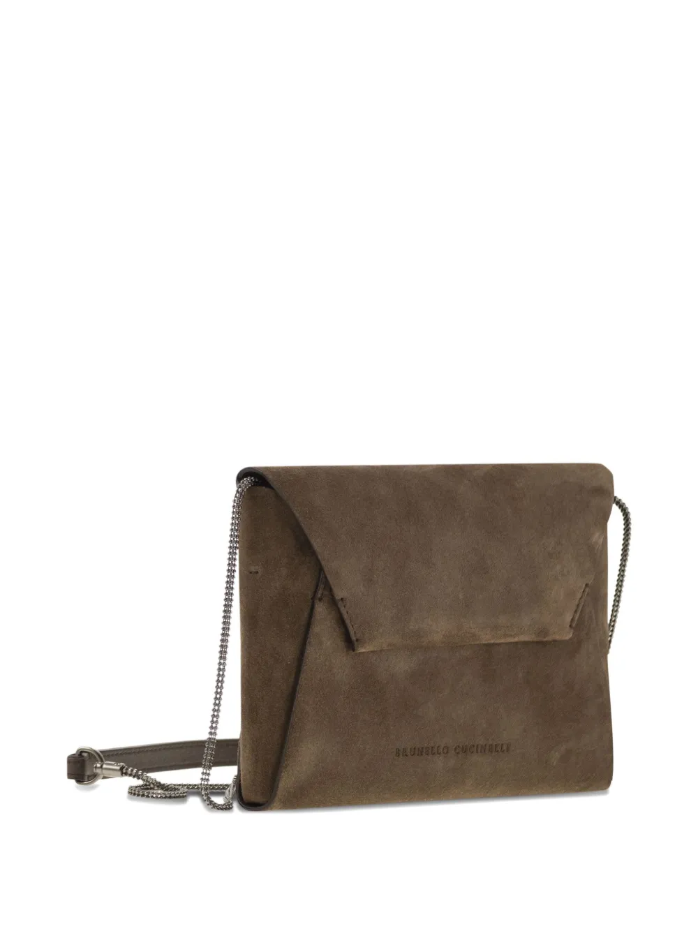  Brunello Cucinelli Pochette Bc Duo En Daim - Marron 
