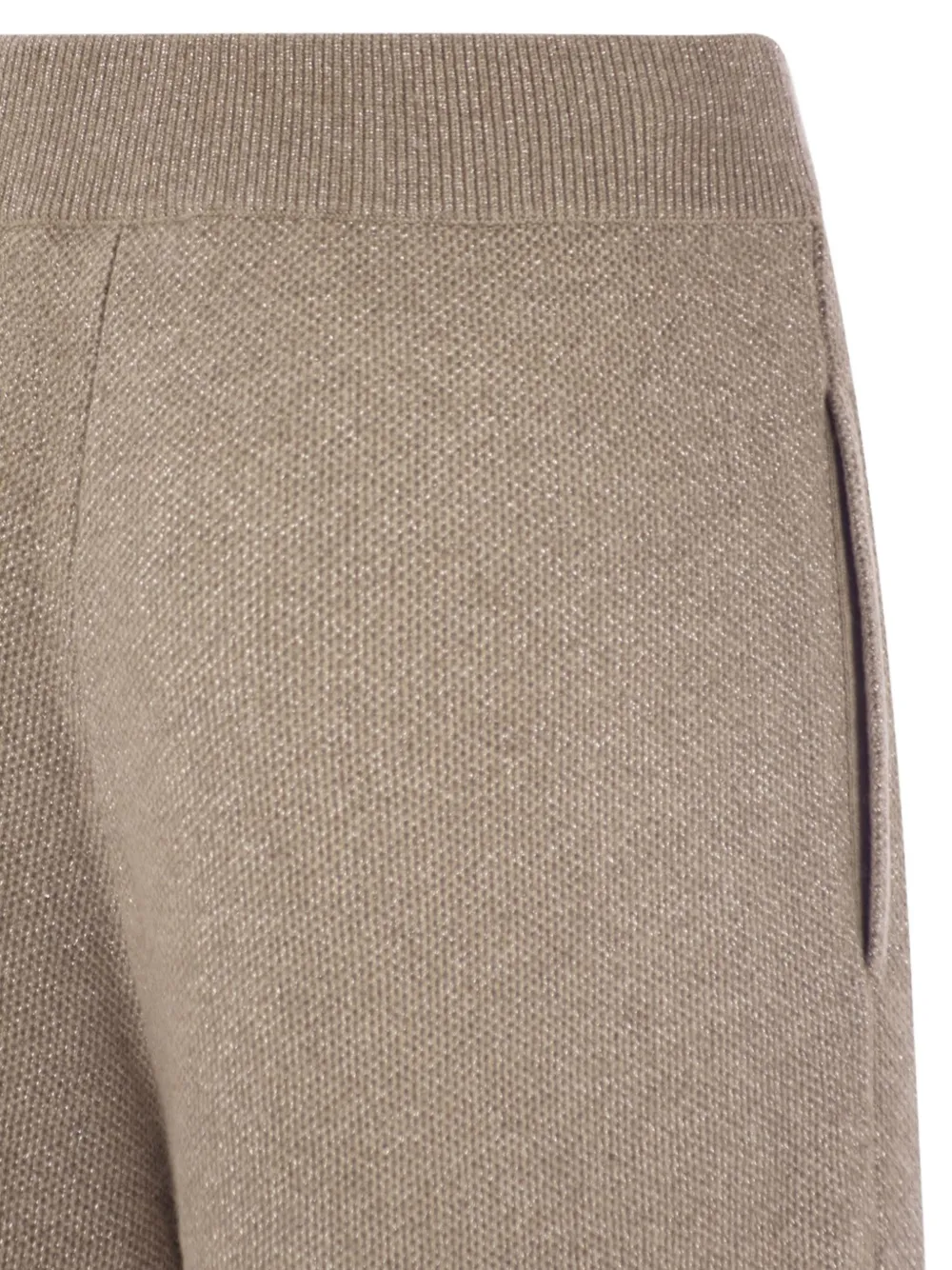 Brunello Cucinelli Ribgebreide trainingsbroek Beige