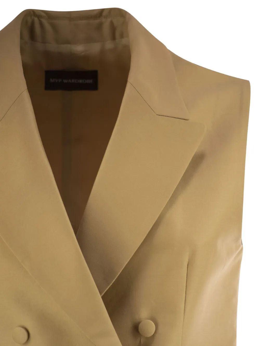 mvp wardrobe Gilet met dubbele rij knopen Beige