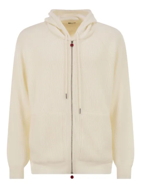 Kiton ribbed zip-up hoodie