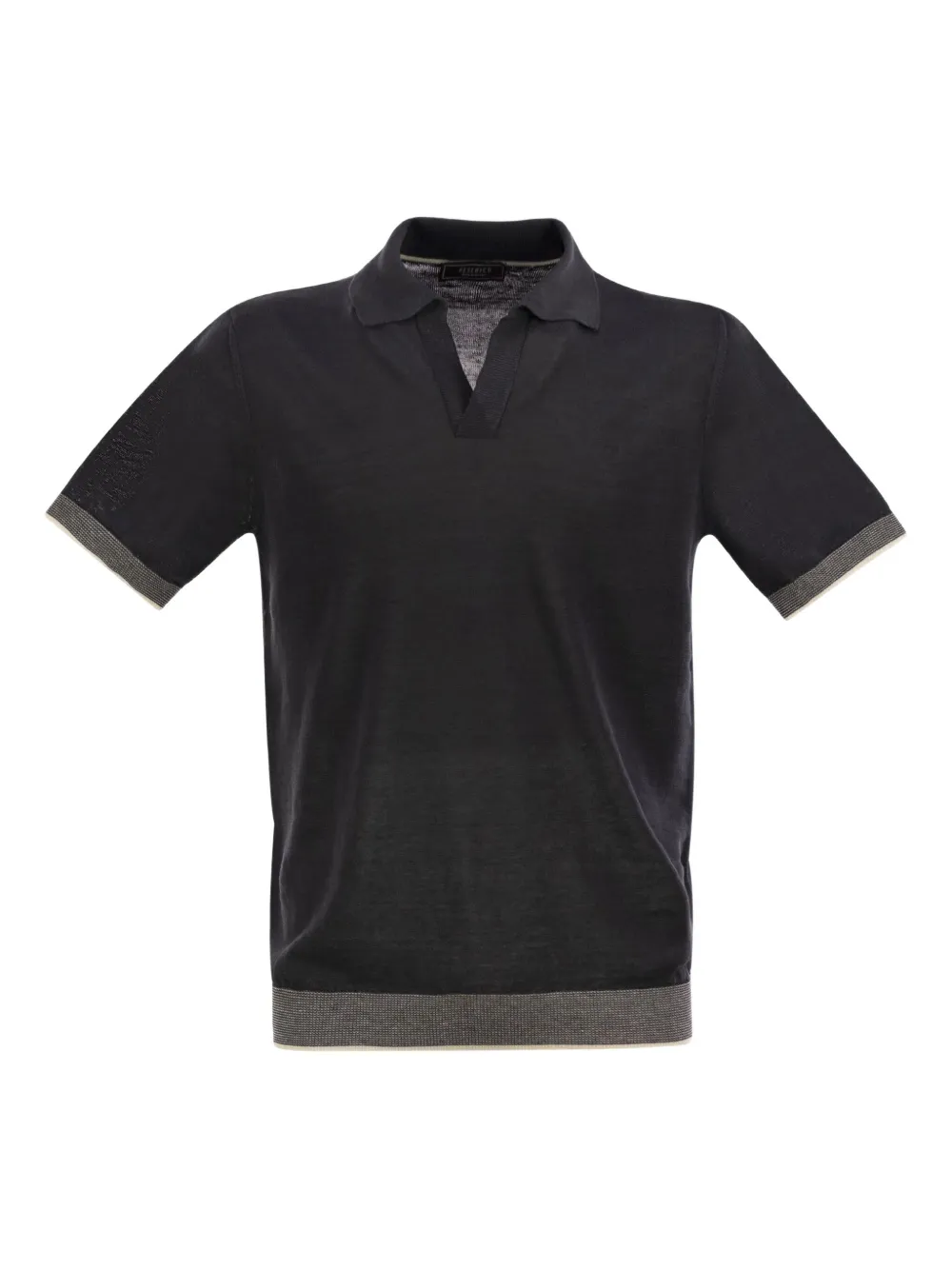 Peserico Camisa polo com acabamento canelado | Preto | Image 1