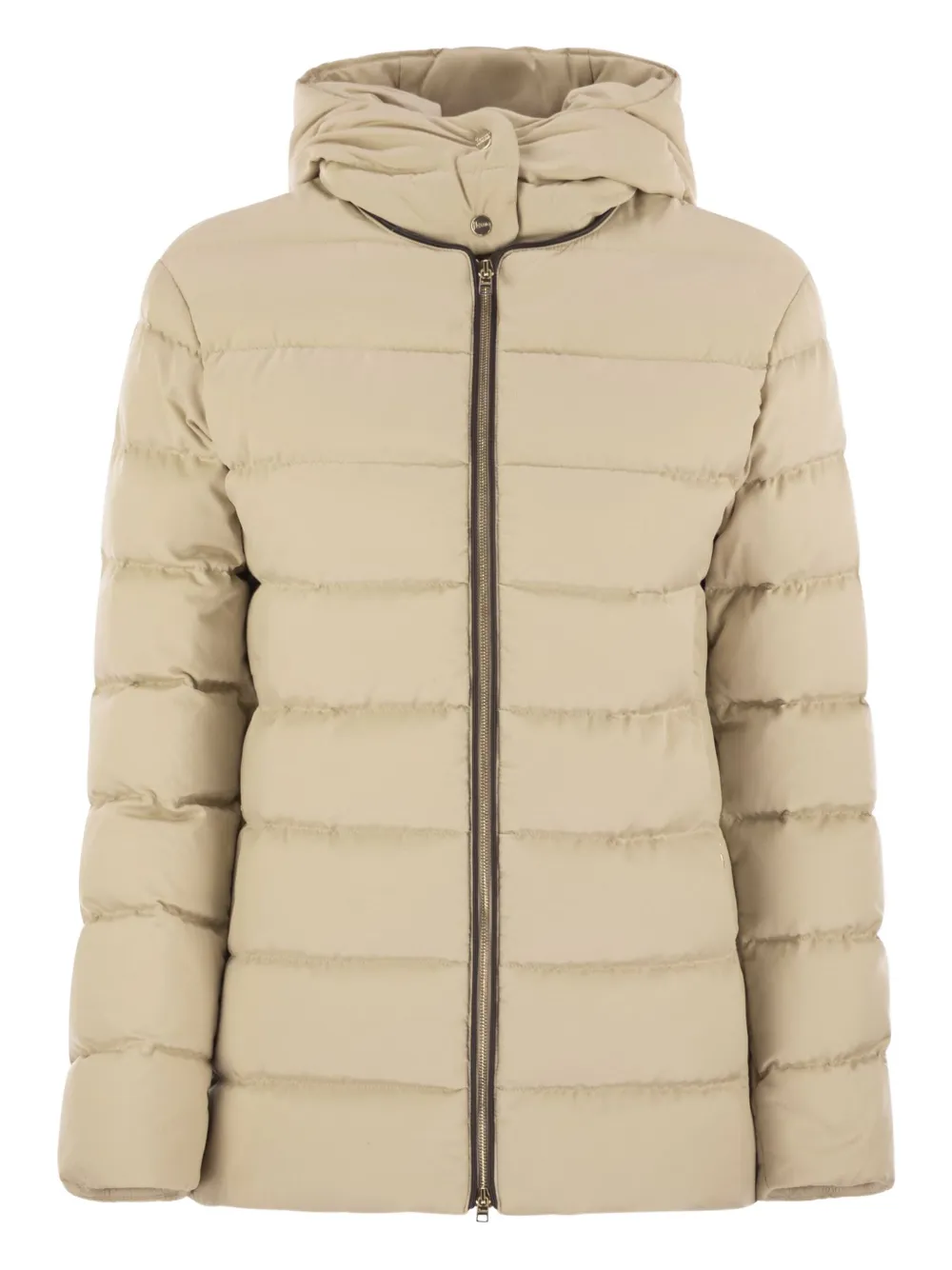 Herno Hooded Quilted Jacket In Neutral