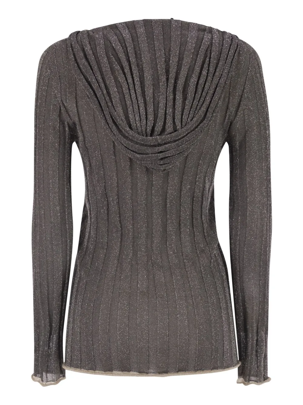 Fabiana Filippi Lurex Hooded Sweater In Animal Print