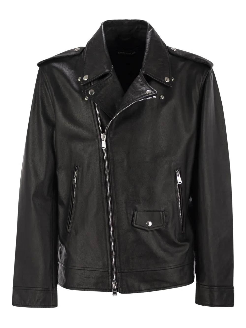 DONDUP Giacca biker in pelle - Nero