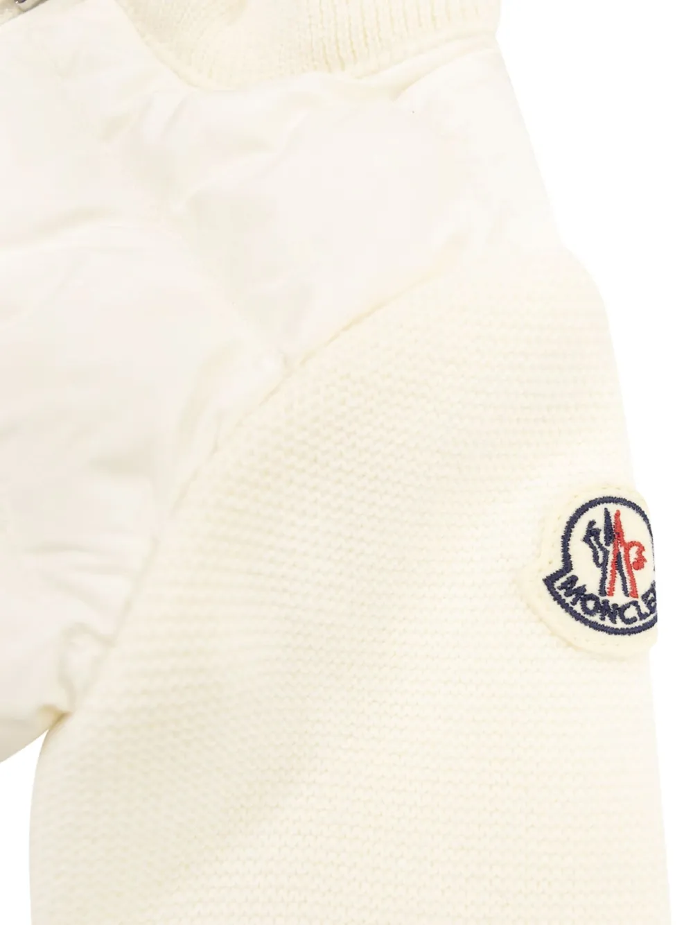  Moncler Enfant Logo-patch Wool Cardigan - Neutrals 