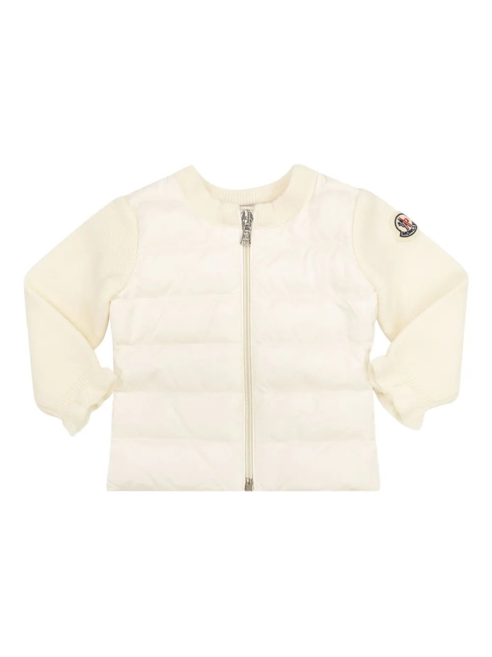 Moncler Enfant - Logo-Patch Wool Cardigan - Kids - Virgin Wool/Down/Polyamide/Feather - 2 Yrs - Unisex Kids Neutrals