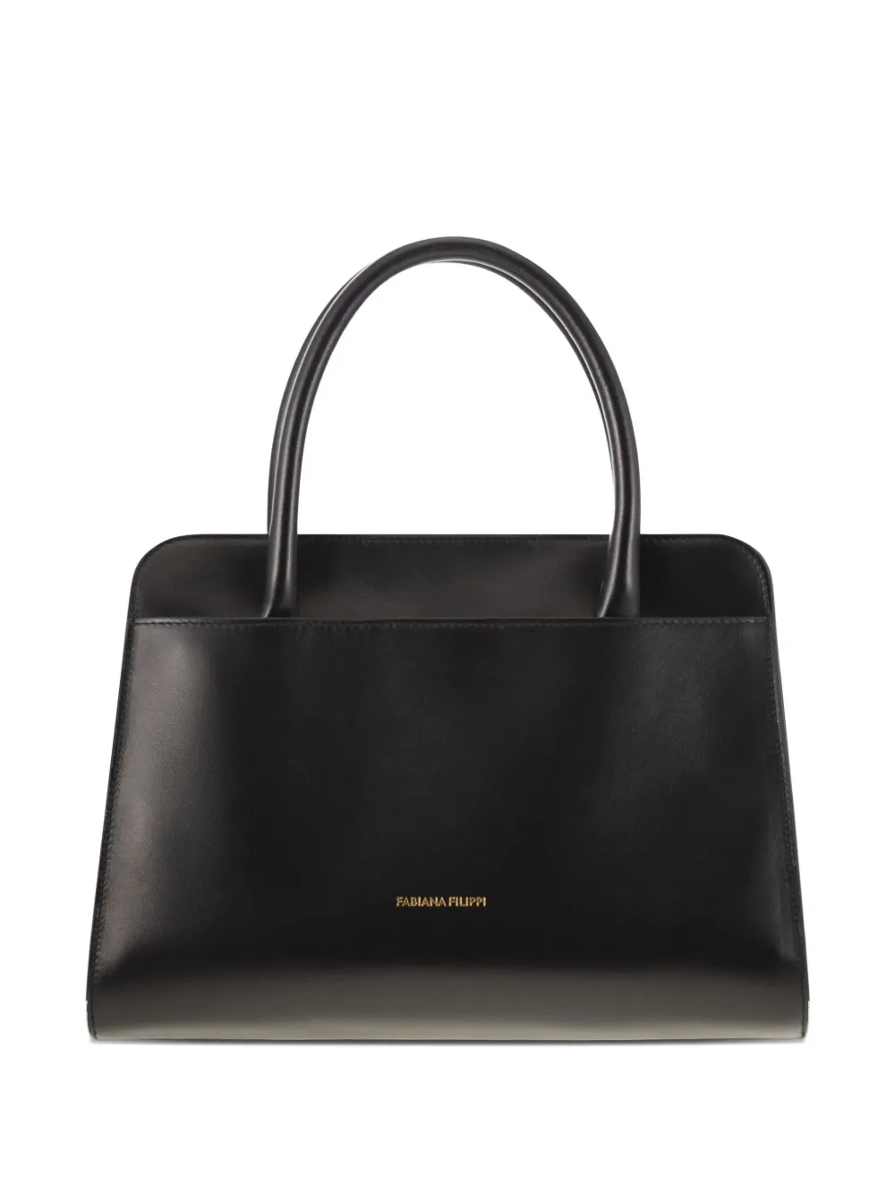 Fabiana Filippi Leren shopper met logo - Zwart