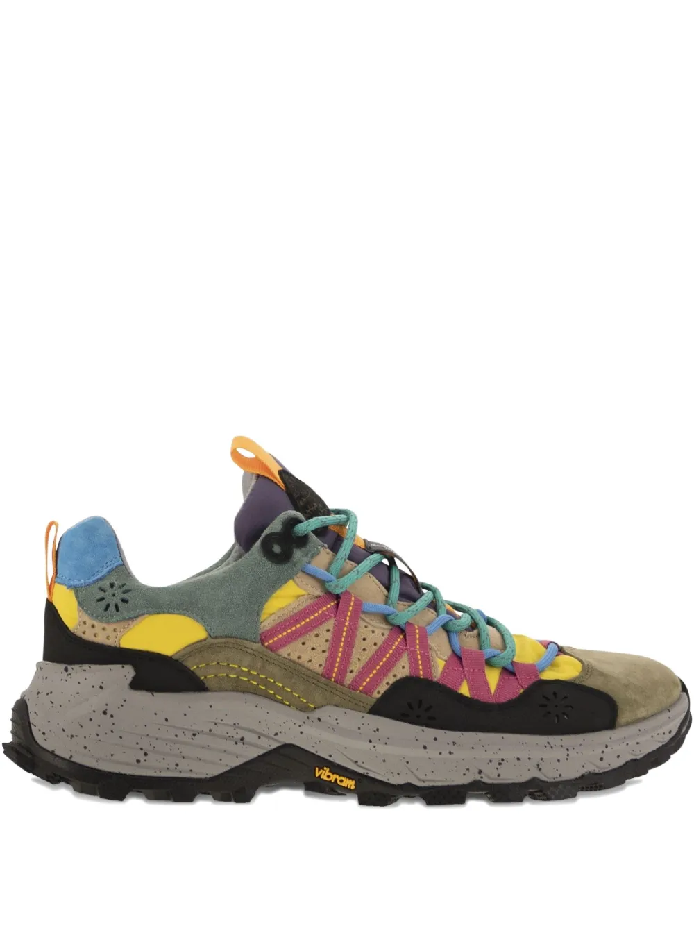 FLOWER MOUNTAIN Sneakers Iwano in pelle scamosciate e tessuto tecnico - Marrone