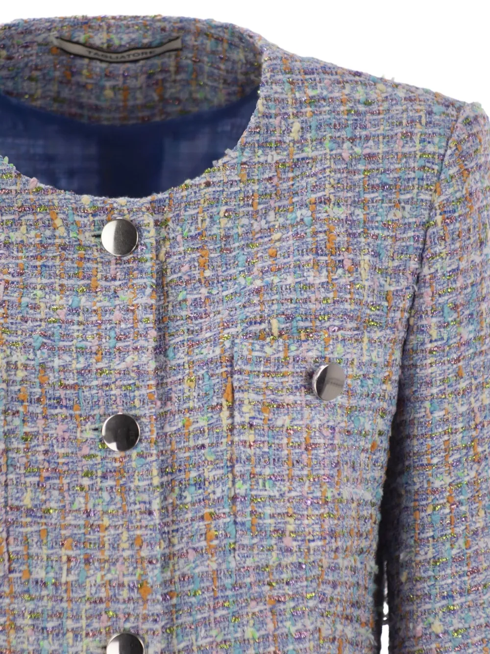 Tagliatore Jack met opgestikte zakken en ronde hals Blauw