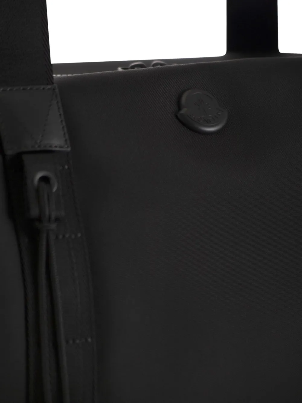 Moncler Tech duffeltas met leren afwerking Zwart