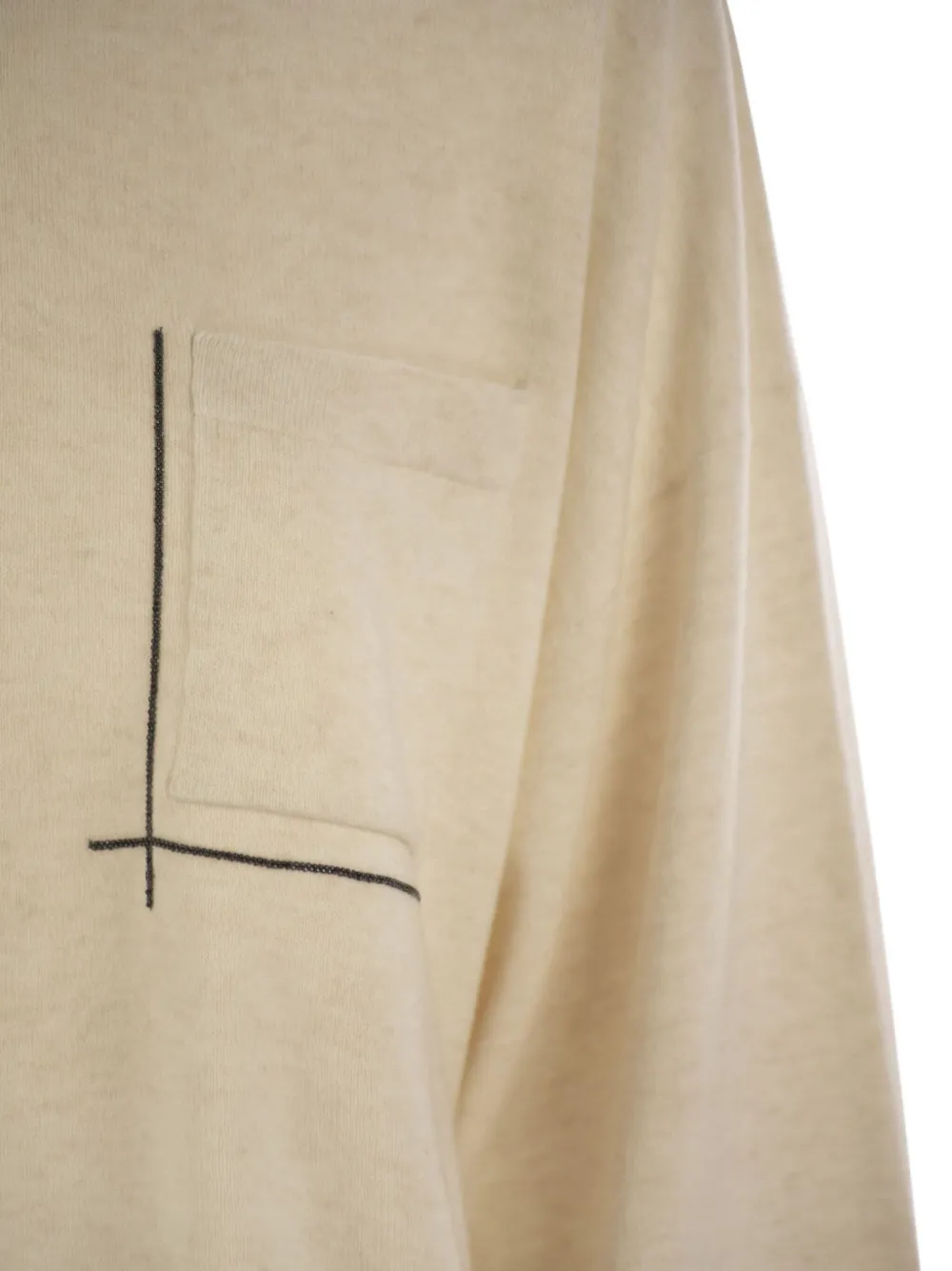 Brunello Cucinelli Trui met ronde hals en zak Beige