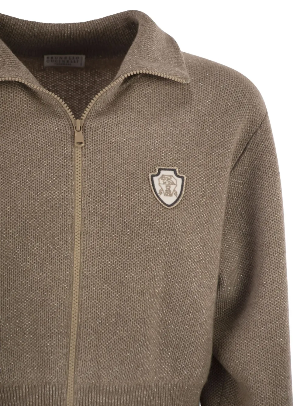 Brunello Cucinelli Vest met logopatch Beige