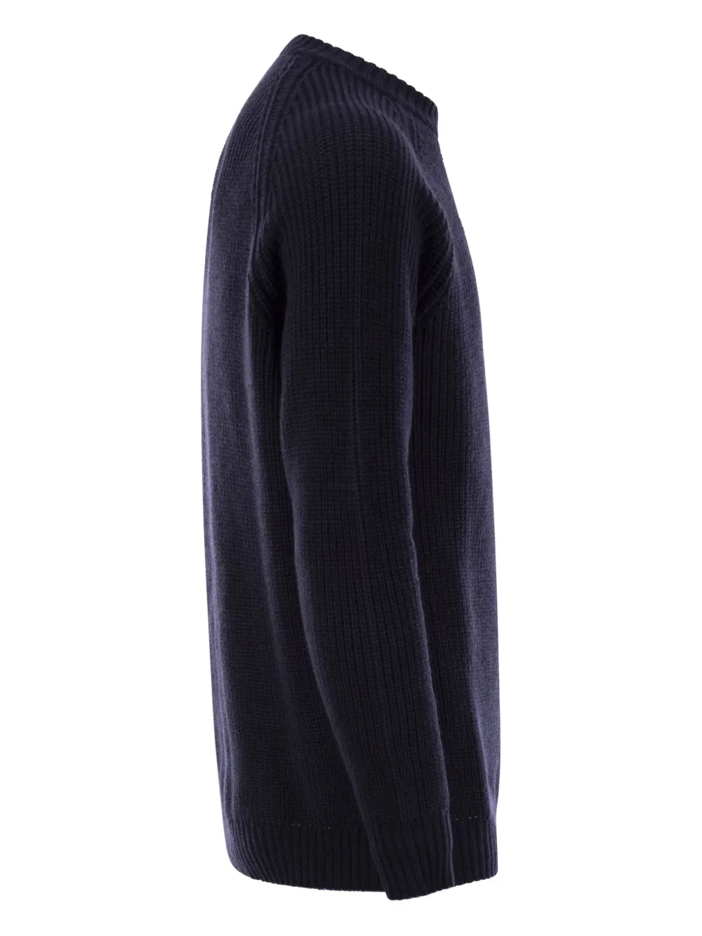 RAKKI Rebel geribbelde sweater met ronde hals - Blauw