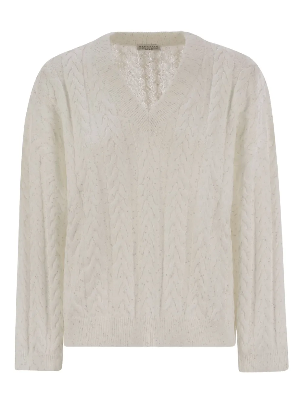 Brunello Cucinelli Maglione con paillettes - Bianco