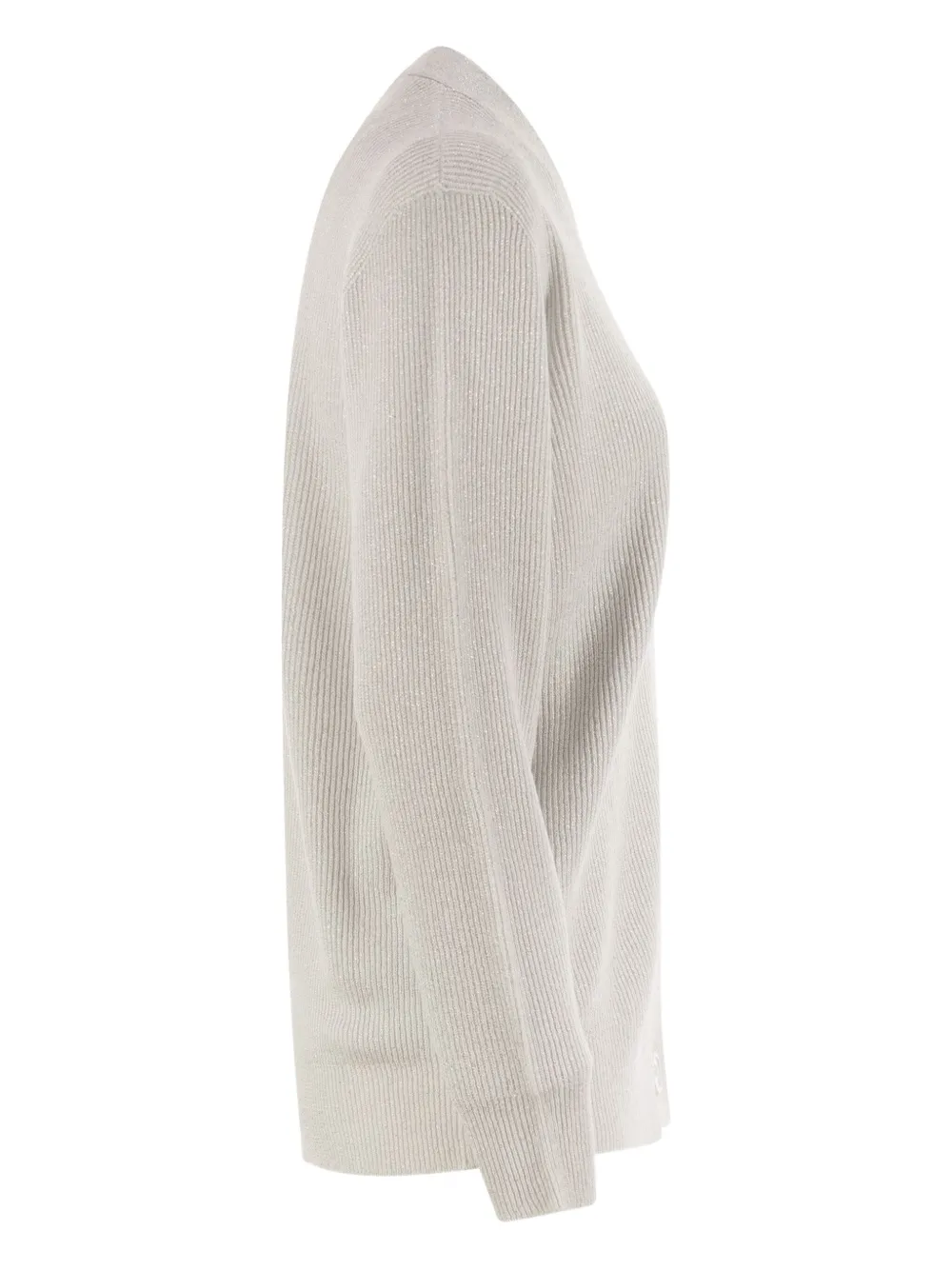 Fabiana Filippi Geribbeld vest met V-hals Beige
