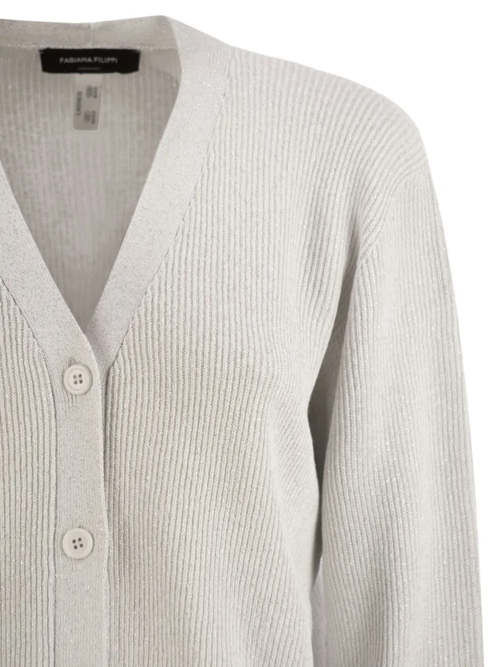 Fabiana Filippi Geribbeld vest met V-hals Beige