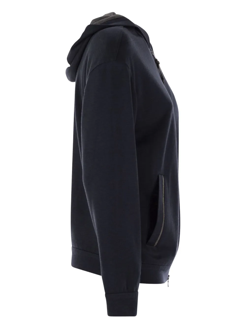  Brunello Cucinelli Precious Stripe Hoodie - Blue 