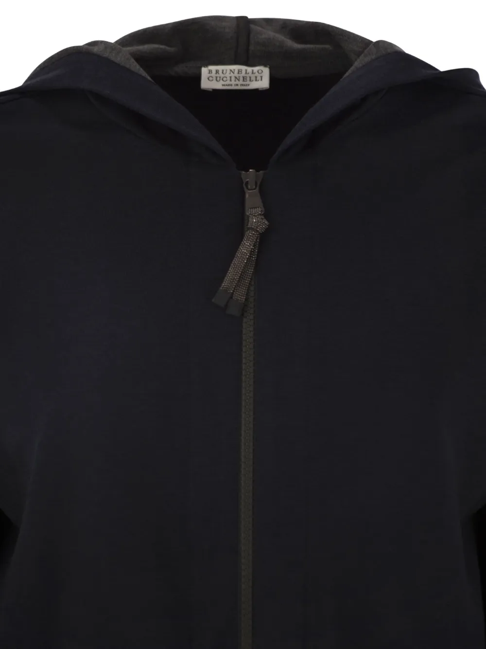 Brunello Cucinelli Precious hoodie met streep Blauw