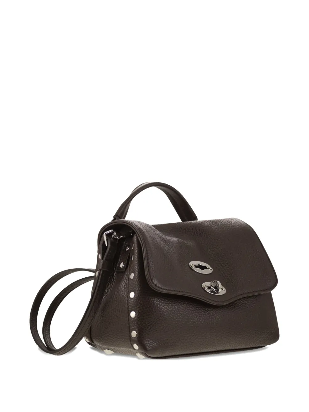 Zanellato Baby Postina Studded Tote Bag In Brown