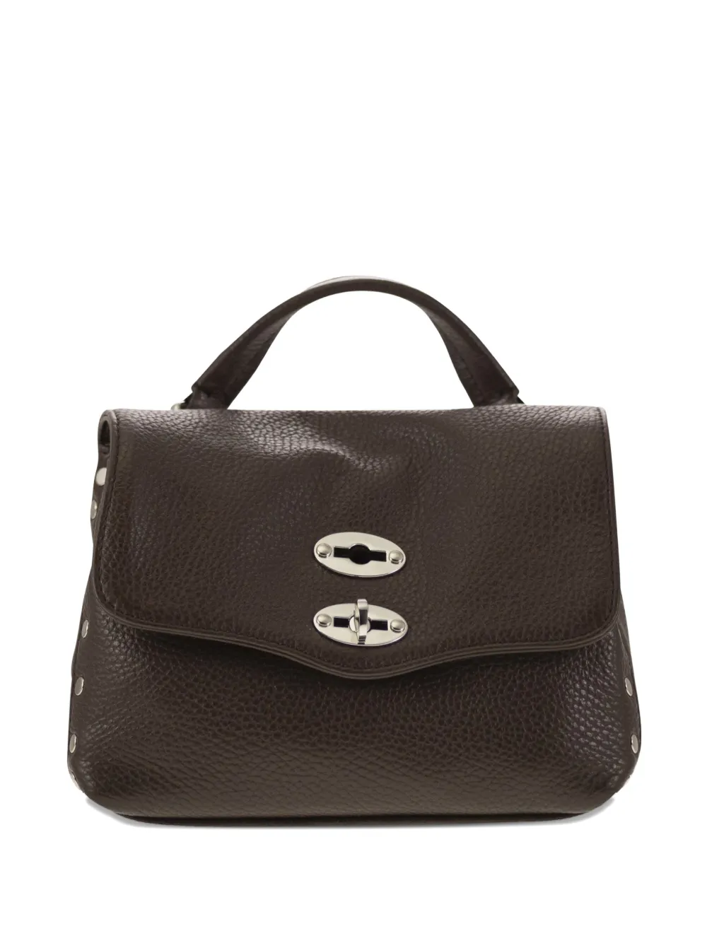 Zanellato Baby Postina Studded Tote Bag In Brown