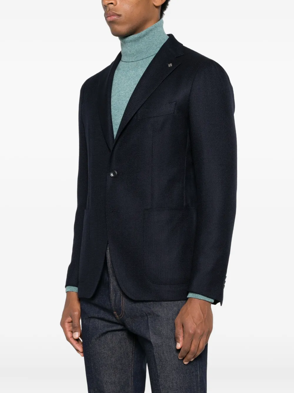 Tagliatore Button Virgin-wool Jacket In Blue