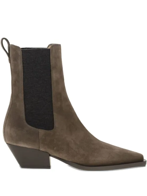 Brunello Cucinelli 45mm elastic-panel suede cowboy boots