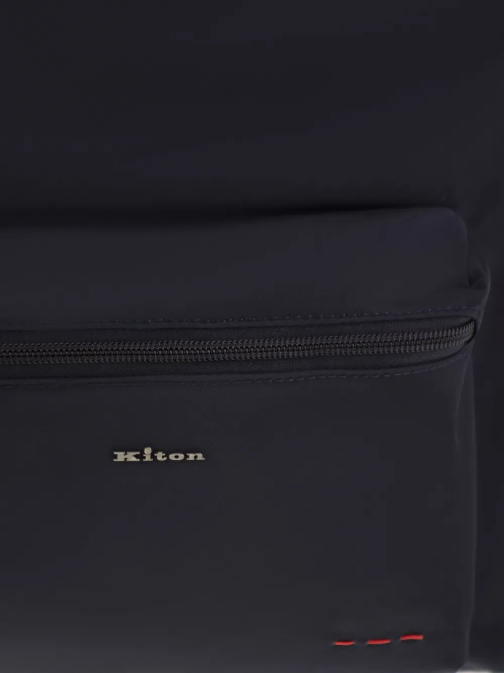 Kiton Technical Fabric Backpack With Logo In Blue