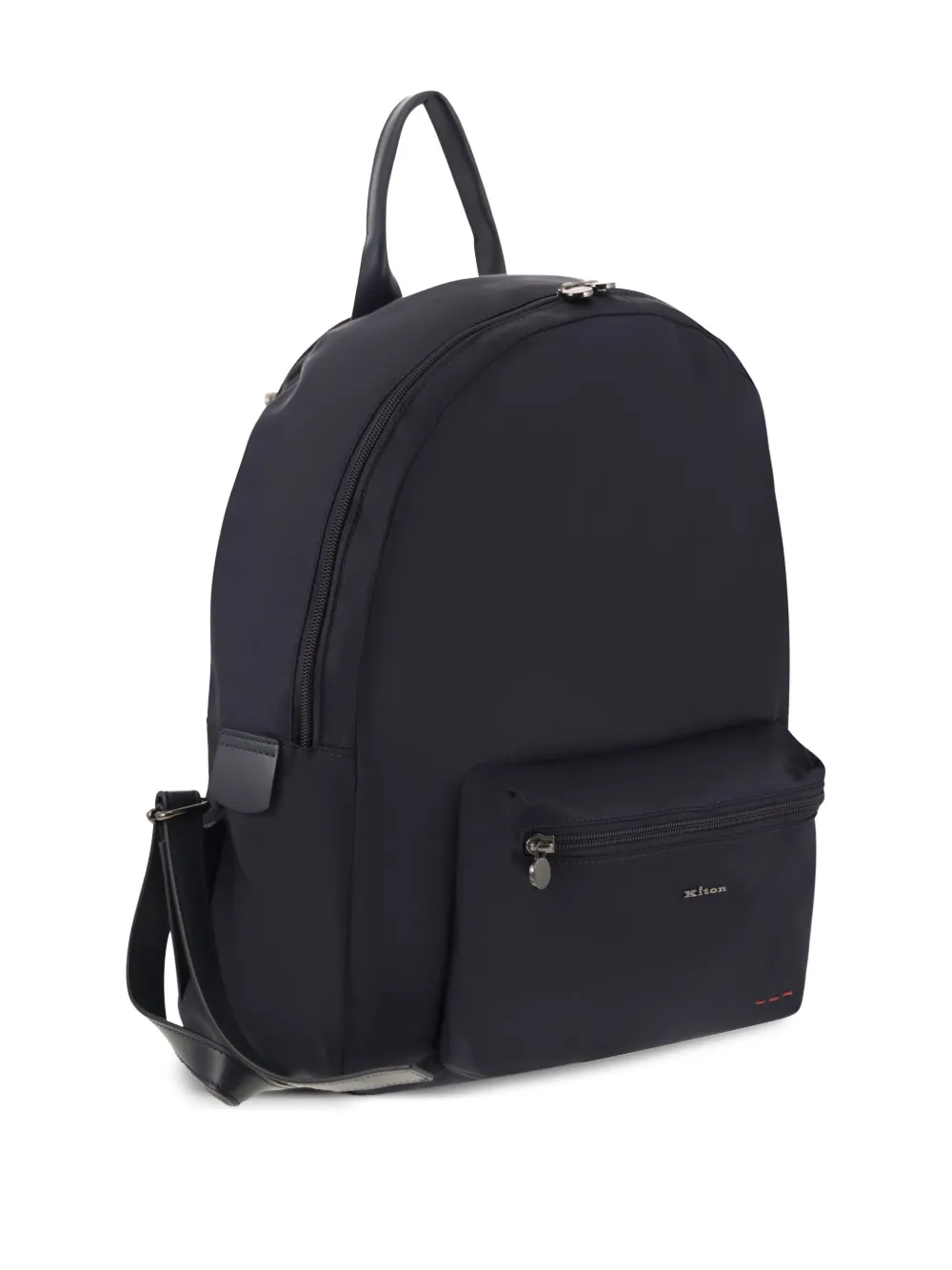 Kiton Technical Fabric Backpack With Logo In Blue