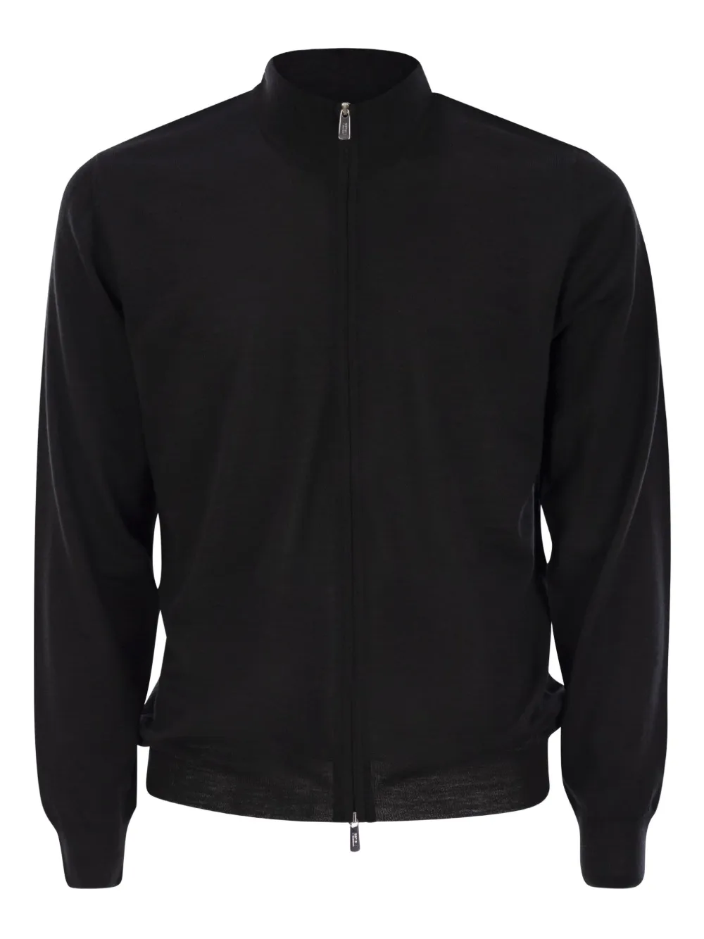 Fedeli Cardigan Favonio con zip - Nero