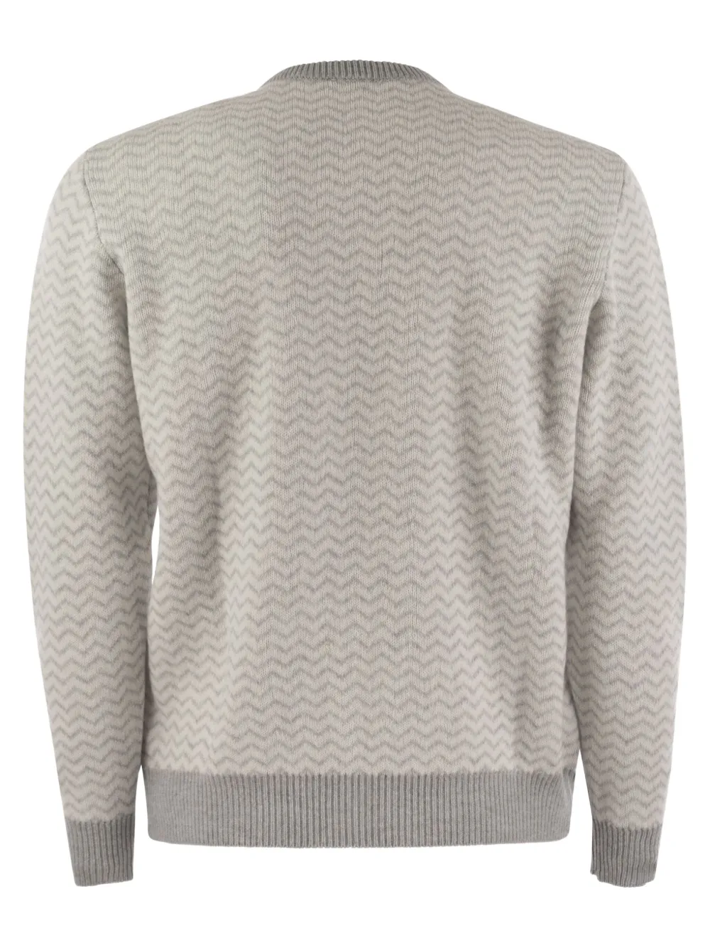 Kiton Trui met chevron streep - Beige