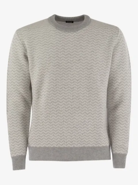 Kiton pull nervuré à chevrons