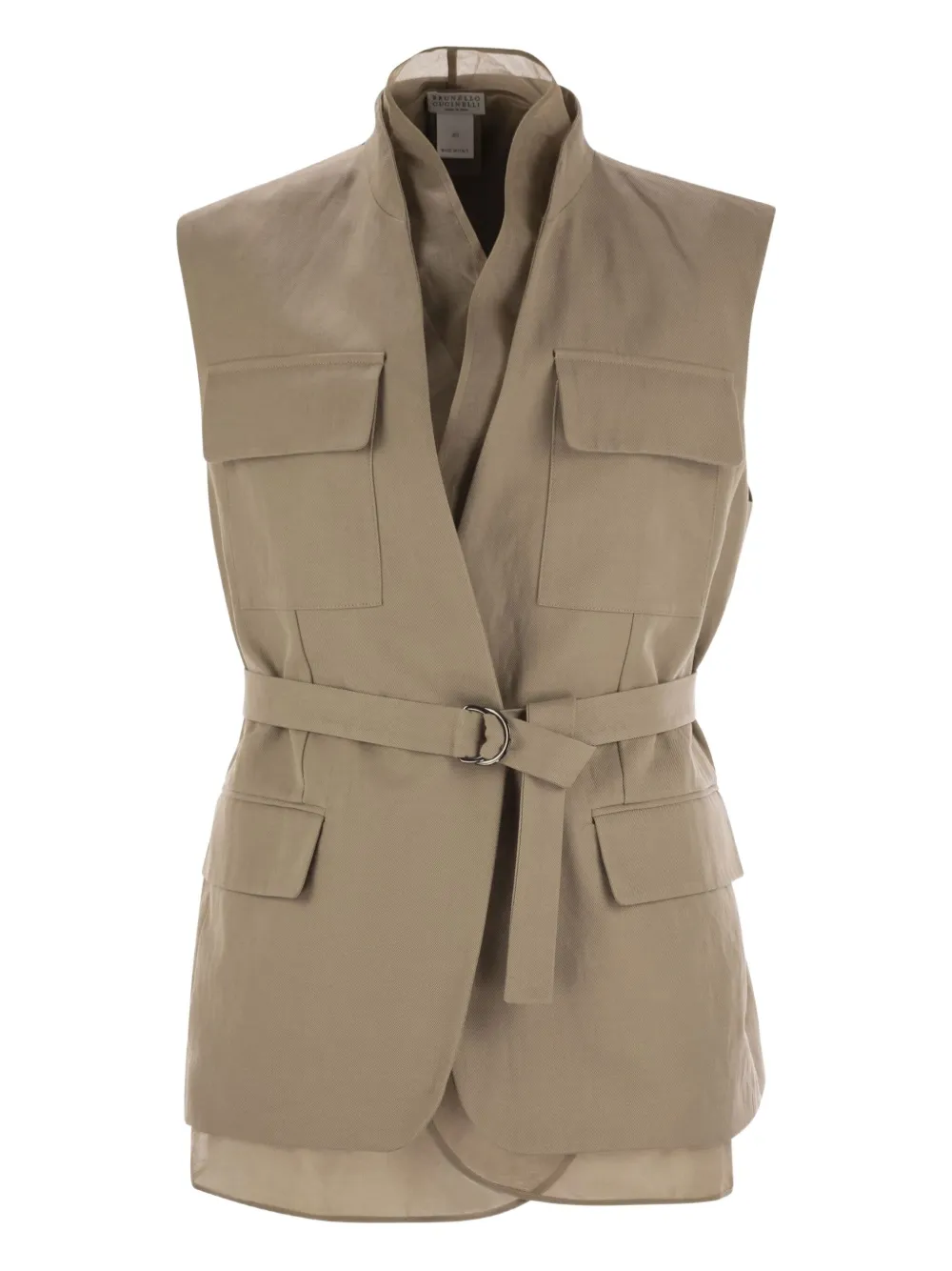 Brunello Cucinelli pocket belted gilet - Neutrals