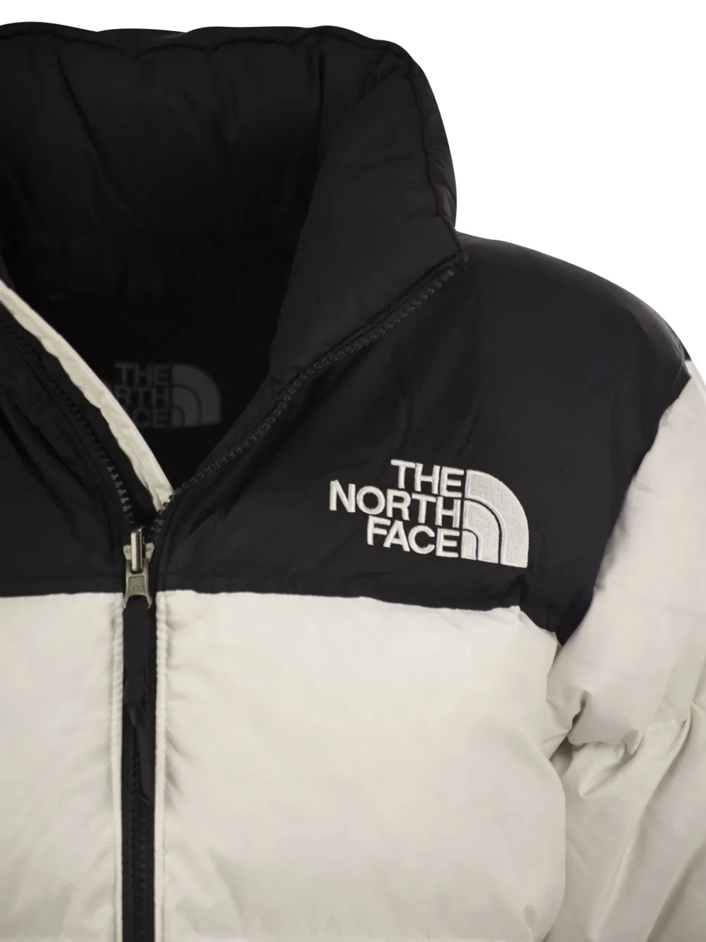 The North Face Gewatteerd jack met logo Beige