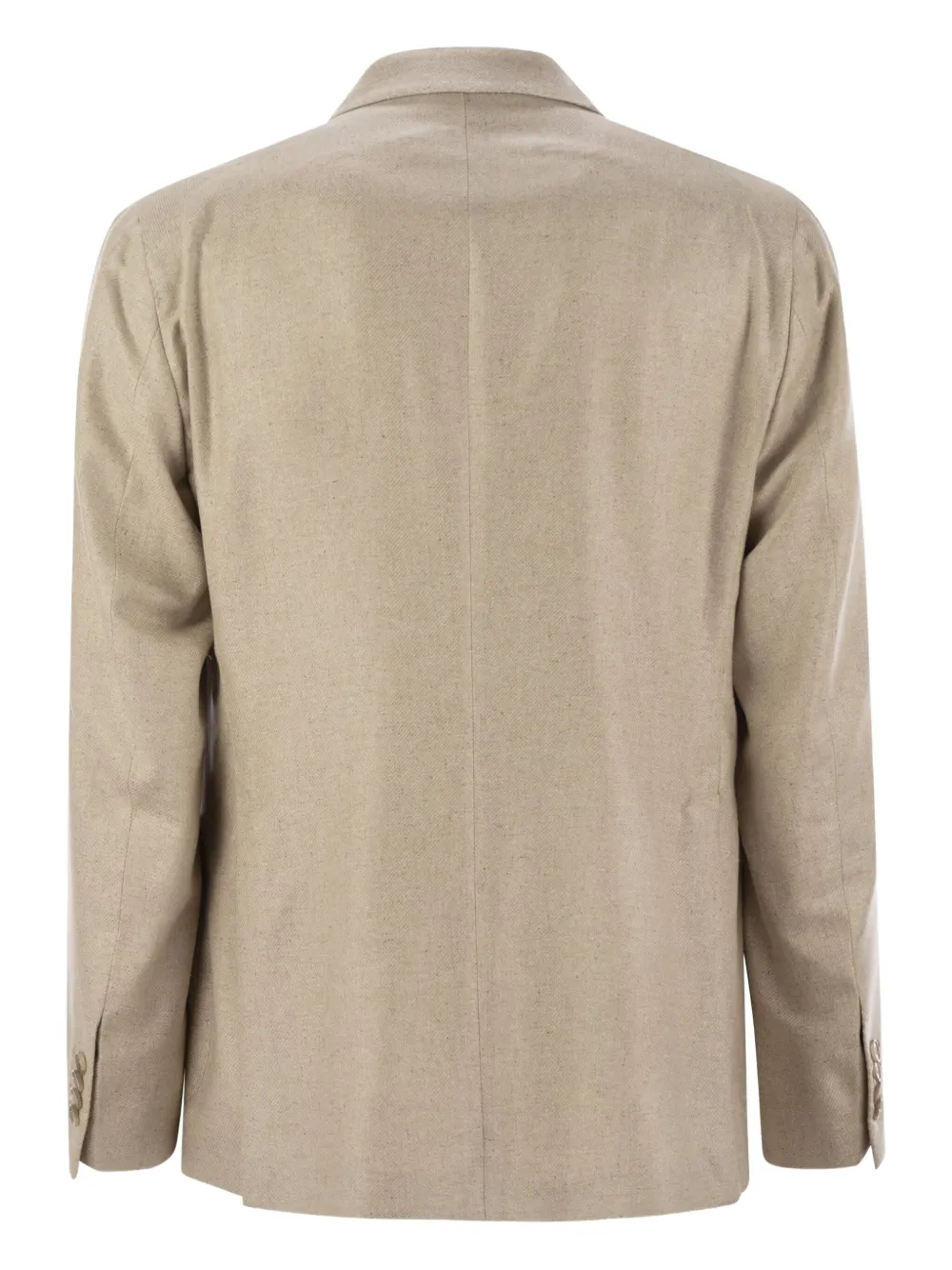 Tagliatore Zijden blazer met dubbele rij knopen en opgestikte zakken - Beige