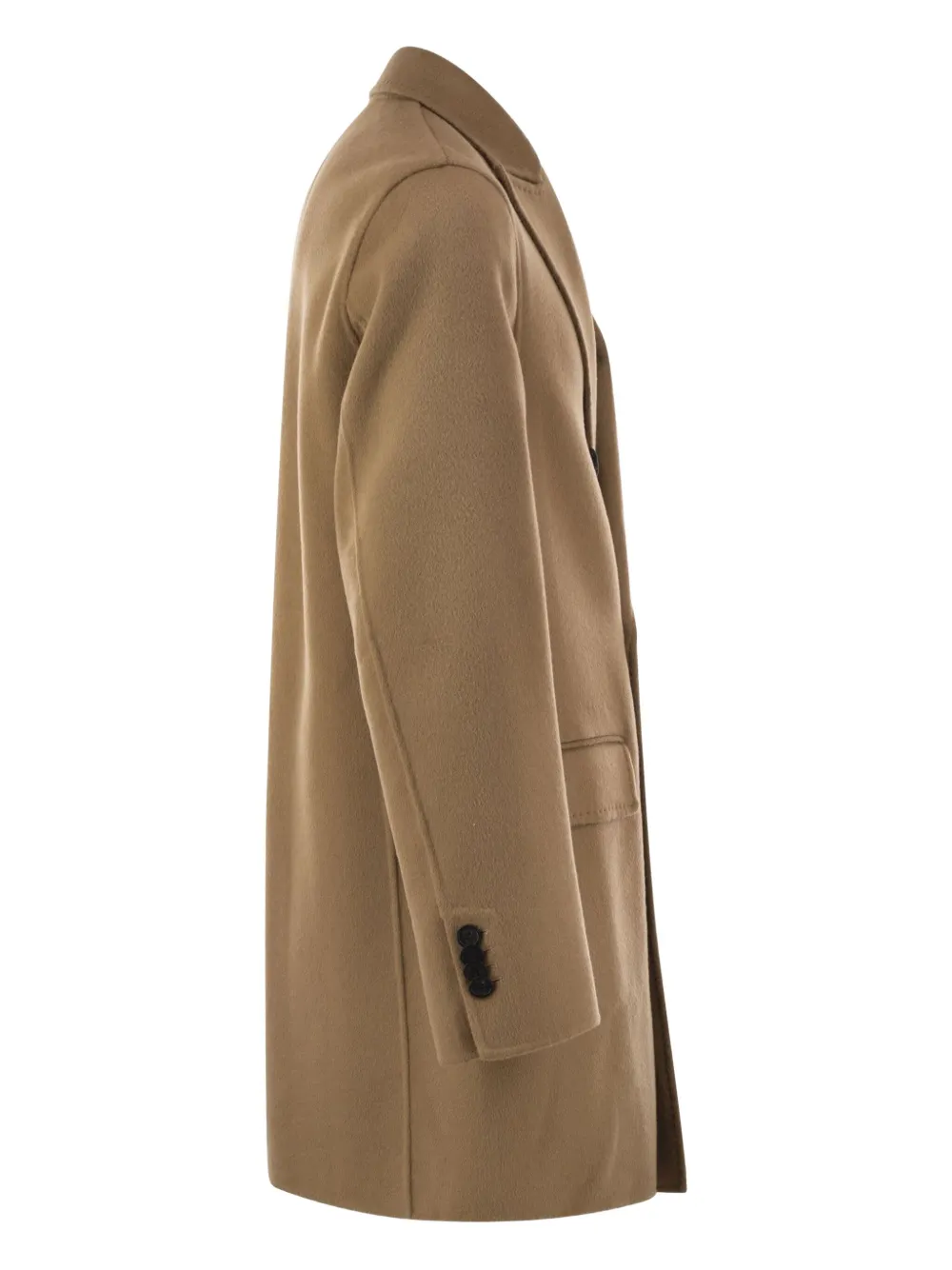  Paltò Double-breasted Lapels Coat - Brown 