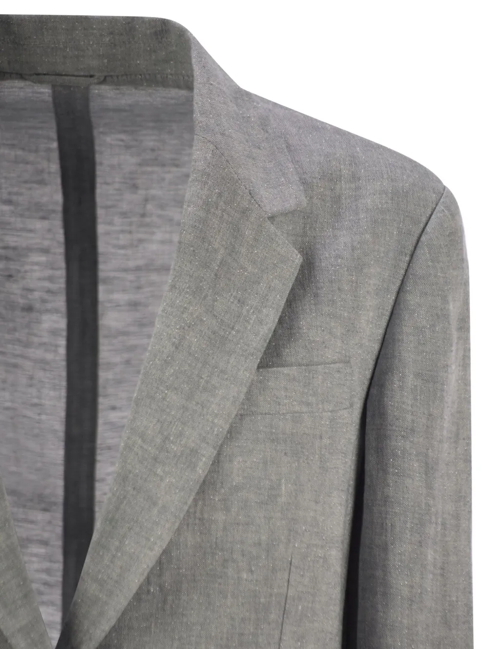 Brunello Cucinelli Linen-blend Blazer In Gray