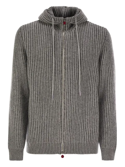 Kiton hooded ribbed cardigan